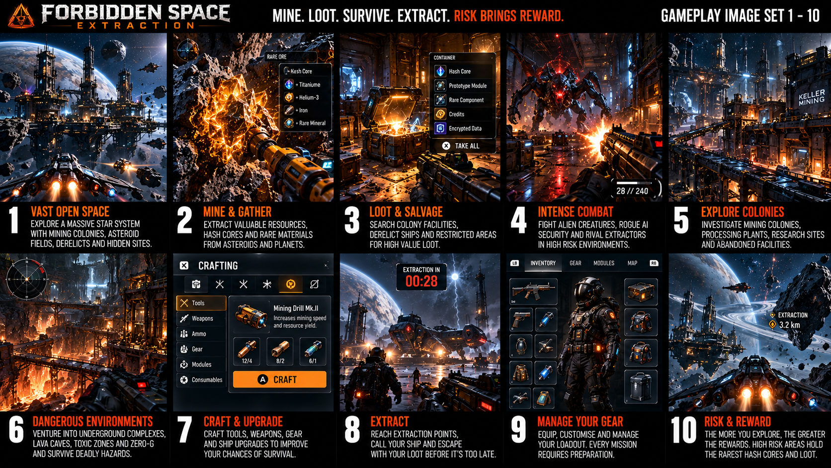 FORBIDDEN SPACE EXTRACTION Gameplay Image Set 1–10